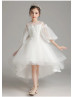 Ivory Lace Tulle High Low Flower Girl Dress